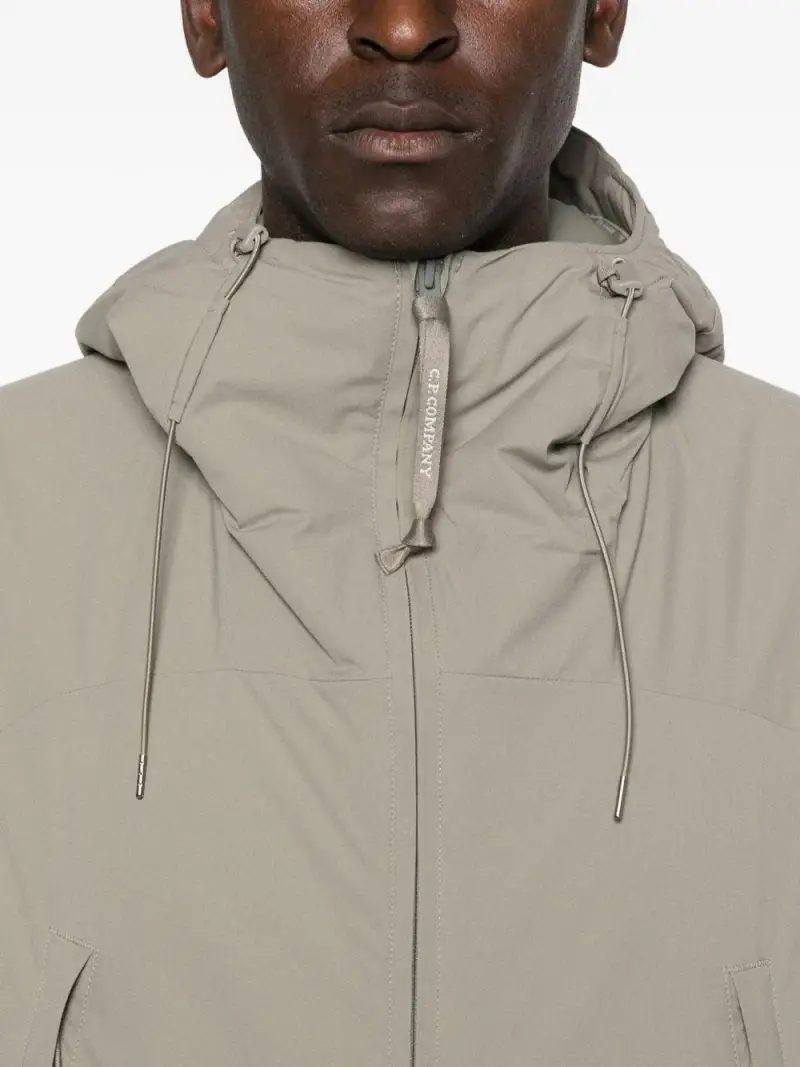 Giacca con Cappuccio e Zip Beige miniatura 2