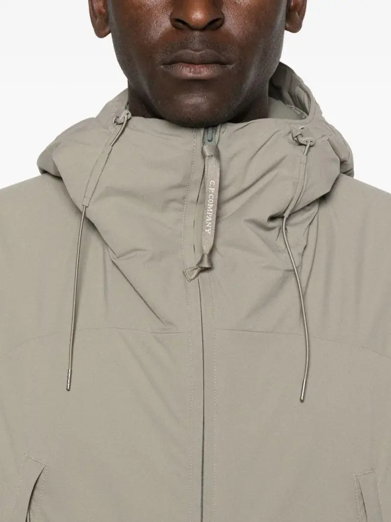 Giacca con Cappuccio e Zip Beige miniatura 2