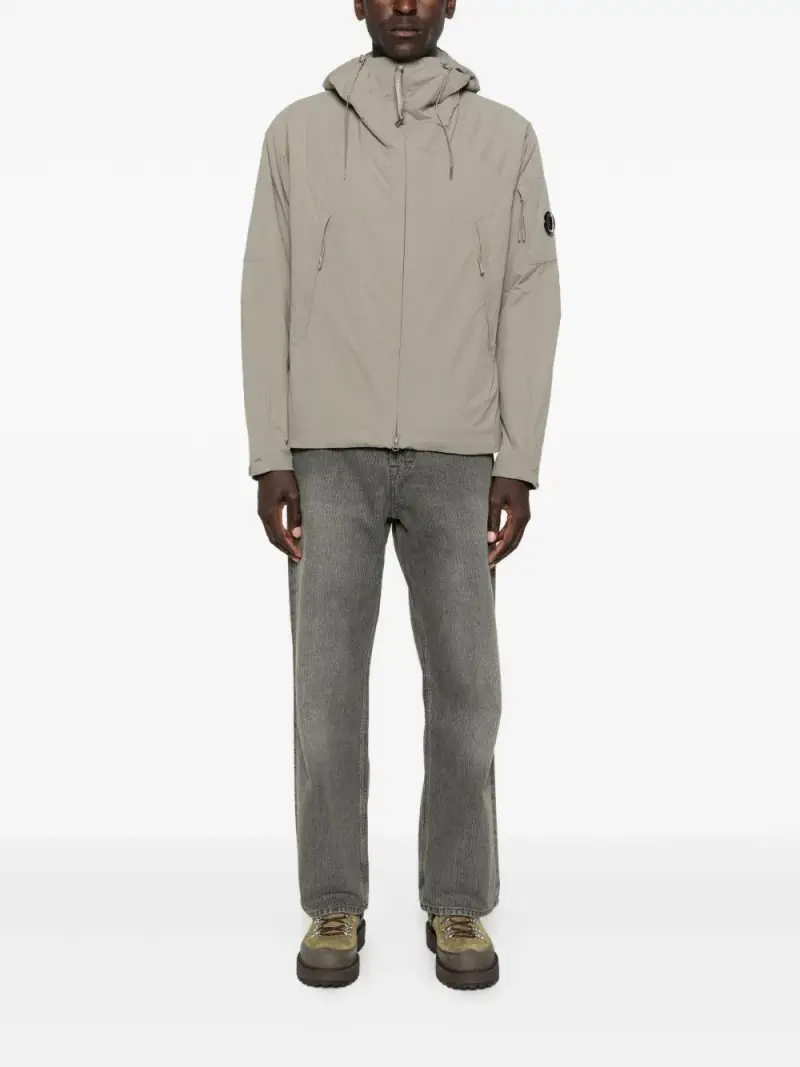 Giacca con Cappuccio e Zip Beige miniatura 3