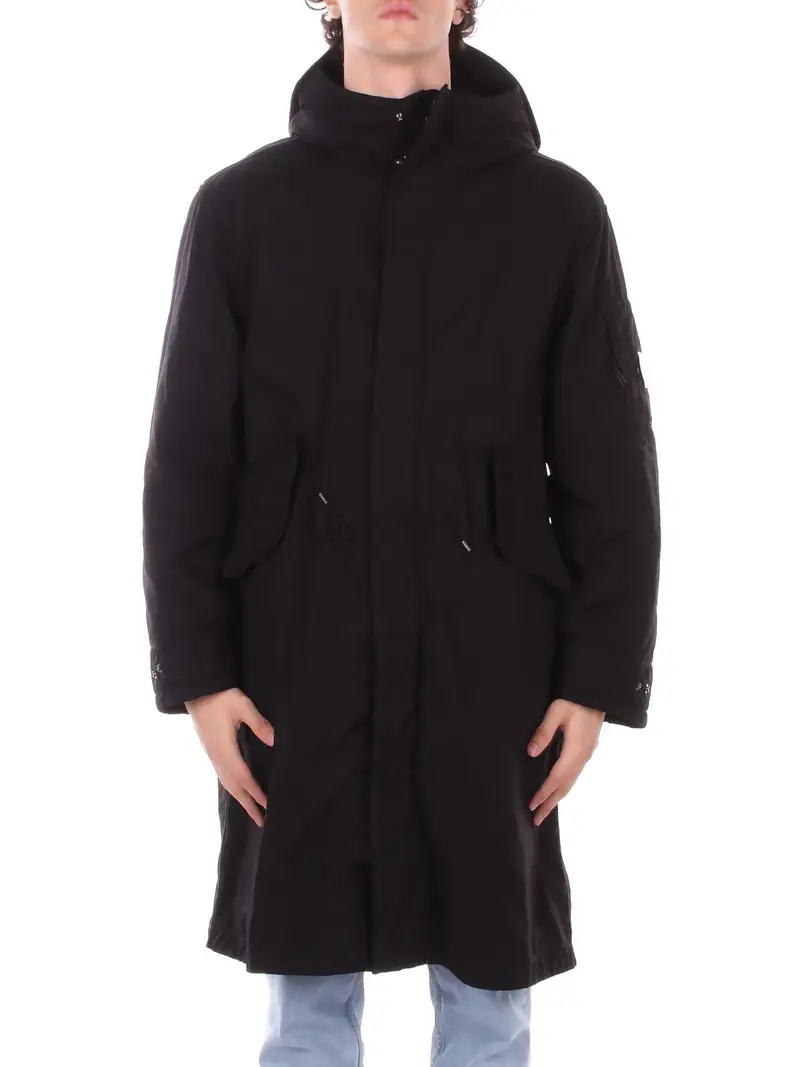 Giubbotto Uomo CP COMPANY Black Outerwear log jkt in twill