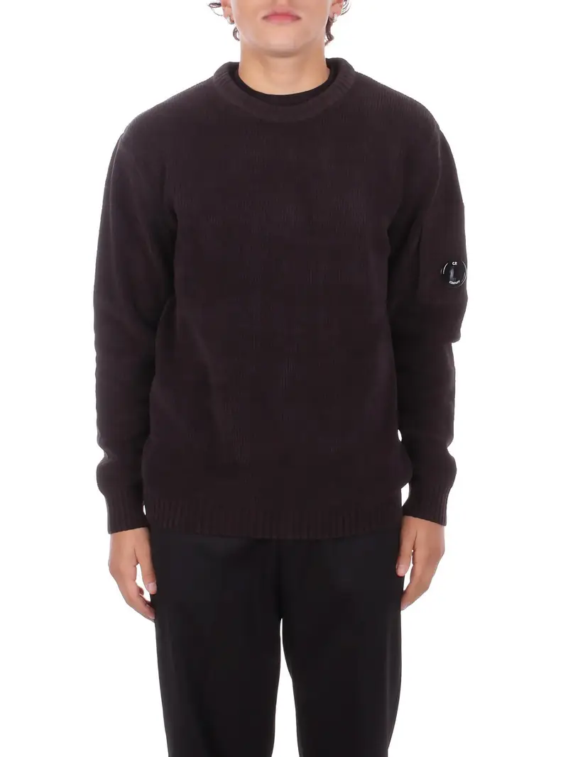 Maglia Uomo CP COMPANY Black Knitwear crew neck in chenille