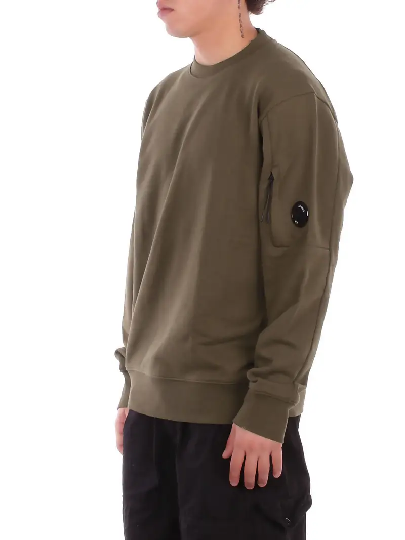 Maglia Uomo CP COMPANY Ivy green Sweatshirts crew neck in diag miniatura 2