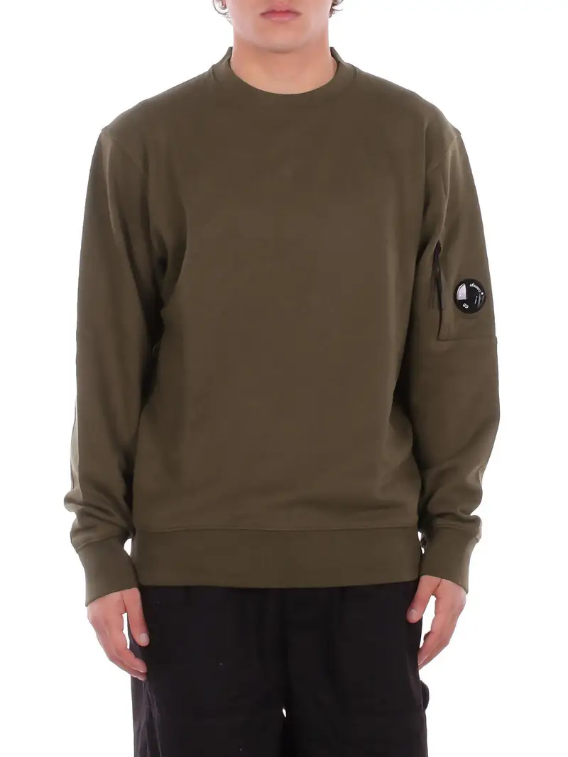Maglia Uomo CP COMPANY Ivy green Sweatshirts crew neck in diag