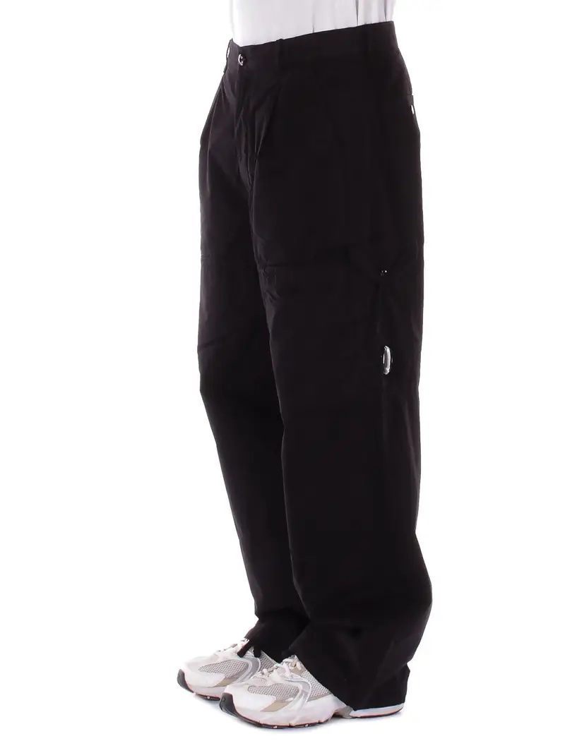 Pantalone Uomo CP COMPANY Black Cargo pant in microreps peache miniatura 2