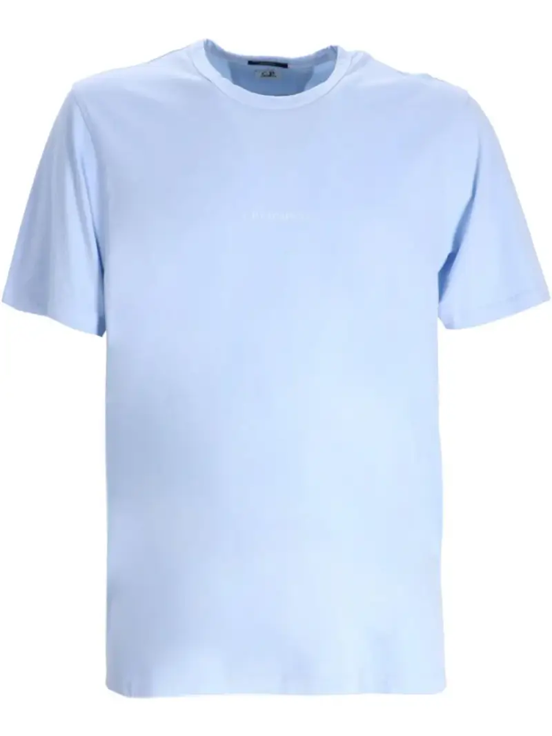 T-shirt celeste logo petto centrale