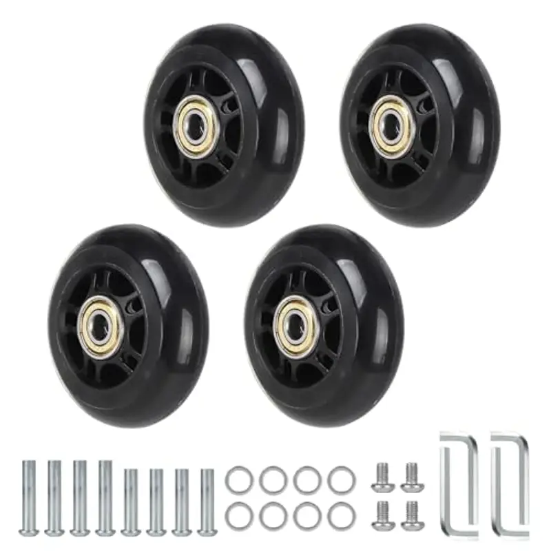 CPROSP 4x Ruote per Valigie Ricambio 70 * 24mm, Ruote in Gomma per Valigia, Ruote di Ricambio per Valigia, Trolley,