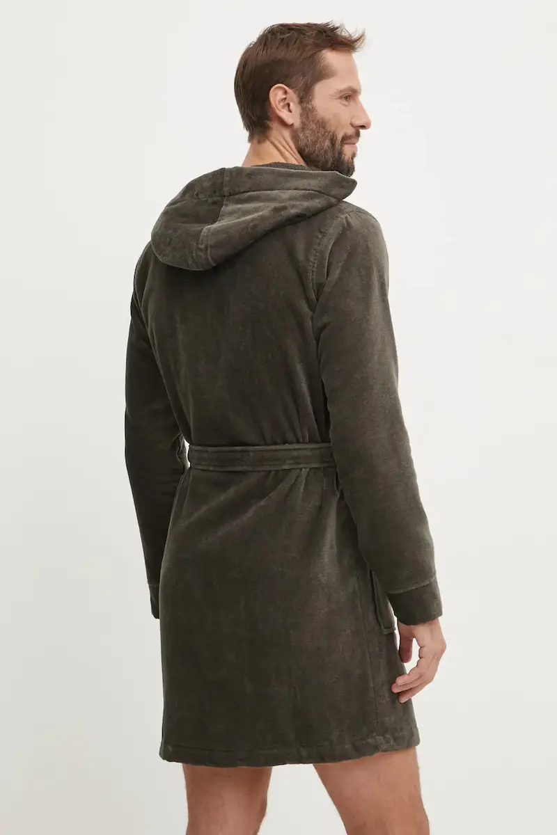 accappatoio in cotone Grigio miniatura 3