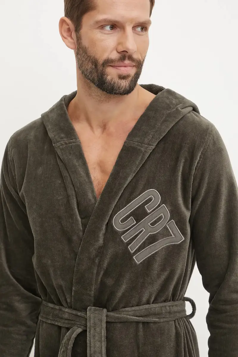 accappatoio in cotone Grigio miniatura 4