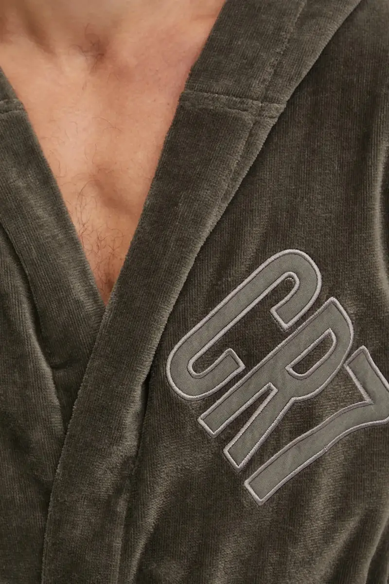 accappatoio in cotone Grigio miniatura 5