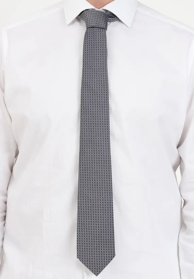 Cravatta blu da uomo a fantasia