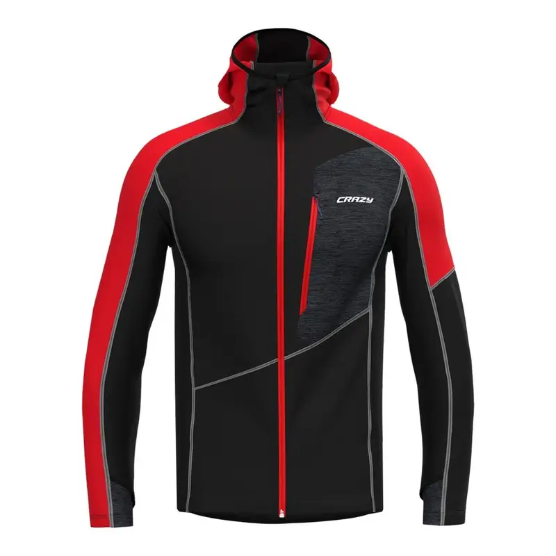 Felpa Trekking Traverse Man Slate-Nero Rosso Uomo L