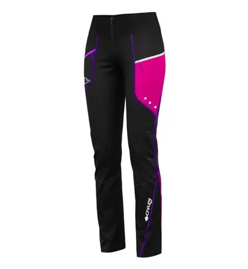 Crazy Pantaloni sci alpinismo donna nero e fucsia