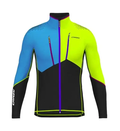 Crazy Maglia felpa in pile uomo blu e verde