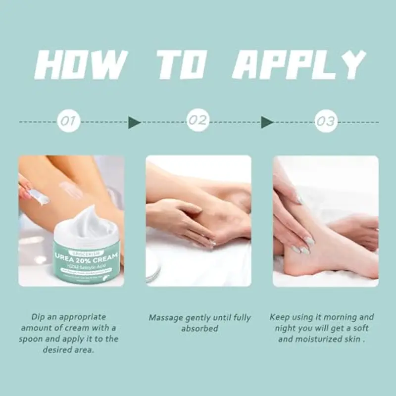 Crema Piedi Urea 20% 150g || Crema Per Piedi e Mani Con Acido Ialuronico, Tea Tree e Aloe Vera Per Un'idratazione Profonda, Rimozione e Ammorbidimento Dei Calli miniatura 3