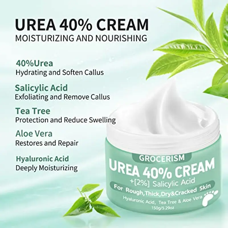 Crema Piedi Urea 40% 150g || Crema Per Piedi e Mani Con Acido Ialuronico, Tea Tree e Aloe Vera Per Un'idratazione Profonda, Rimozione e Ammorbidimento Dei Calli miniatura 3