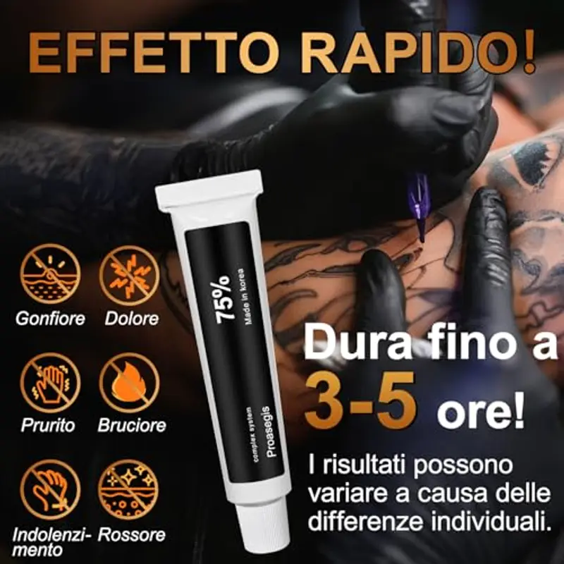 Crema Tatuaggi - Crema per Tatuaggio Tattoo, Lavaggio dei Tatuaggi, Trucco Permanente, Tubo da 10g miniatura 2