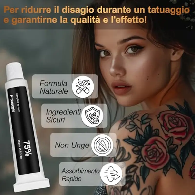 Crema Tatuaggi - Crema per Tatuaggio Tattoo, Lavaggio dei Tatuaggi, Trucco Permanente, Tubo da 10g miniatura 3