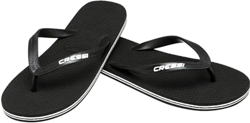 Cressi Beach Flip Flops, Ciabatte Infradito Per Spiaggia E Piscina Uomo, Nero(Black), 45 46 EU