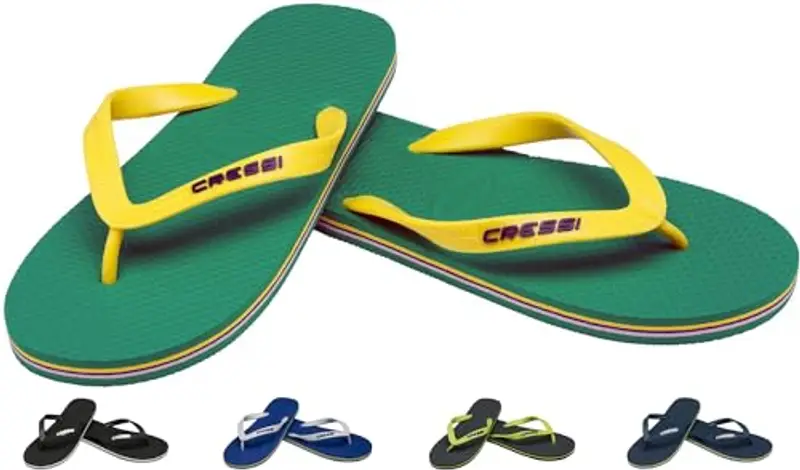 Cressi Beach, Infradito per Piscina Unisex – Adulto, Verde/Giallo, 43/44