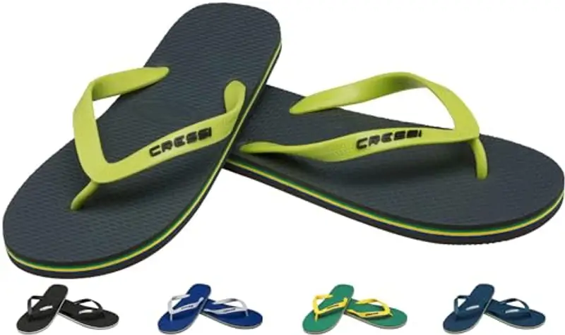 Cressi Beach, Infradito per Piscina Unisex – Adulto, Verde Scuro/Lime, 39/40