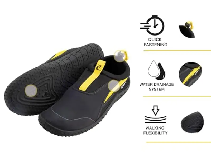 Cressi Coco Shoes - Scarpa Sportiva Ideata per Sport Acquatici, Shoes Nero/Giallo 36, Adulti Unisex miniatura 2