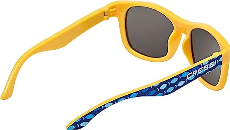 Cressi Teddy Sunglasses, Occhiali da Sole Unisex Bambino, Giallo Blu Fish/Lenti Specchiate Blu, 3 miniatura 2