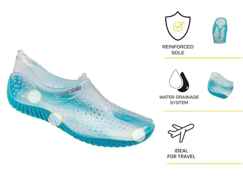 Cressi Water Shoes, Scarpette Sportive Uso Acquatico/Mare/Spiaggia Adulti, Ragazzi e Bambini, Acquamarina, 44 EU miniatura 2