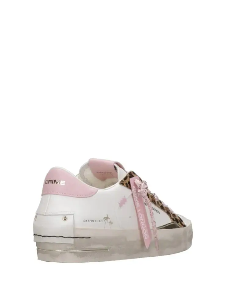 scarpe bianche donna con dettagli multicolor logo sul lato miniatura 3