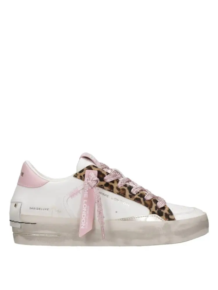 scarpe bianche donna con dettagli multicolor logo sul lato