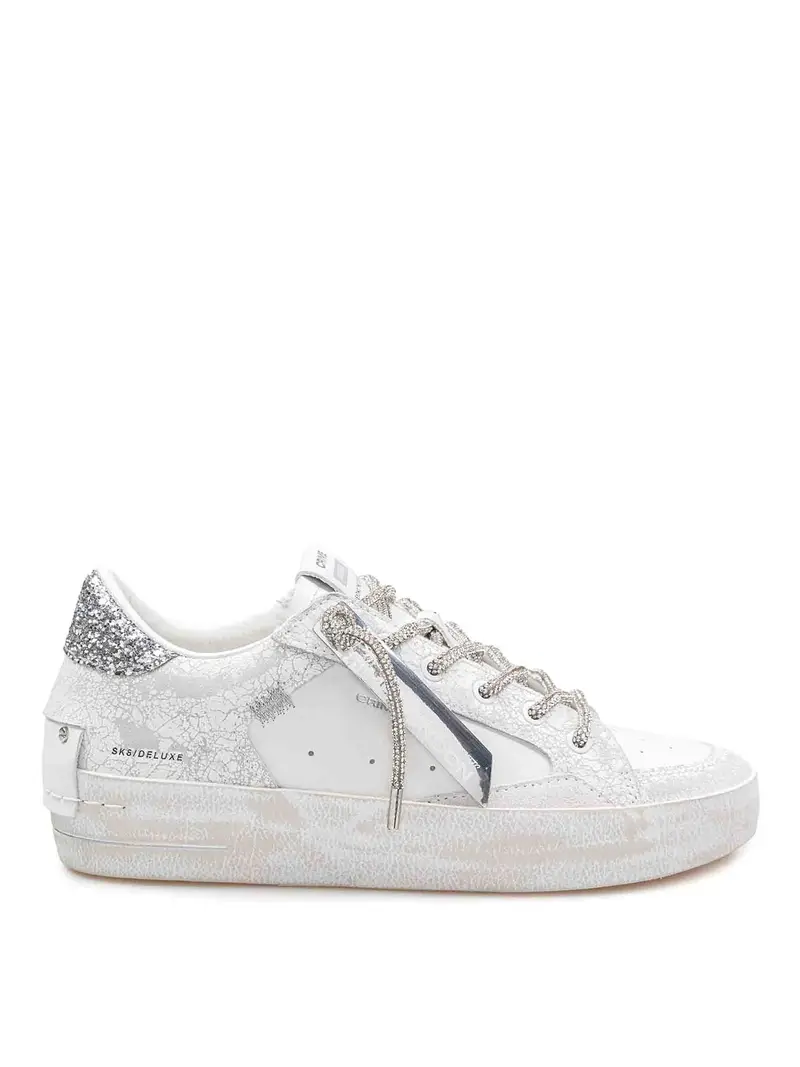 Sneakers Deluxe Heel In Pelle E Camoscio Bianco