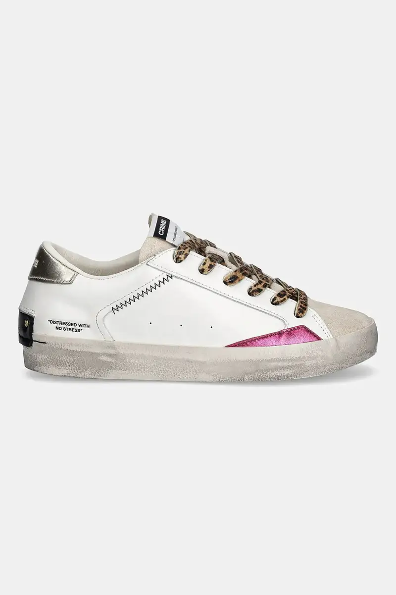 sneakers in pelle DISTRESSED Bianco miniatura 2