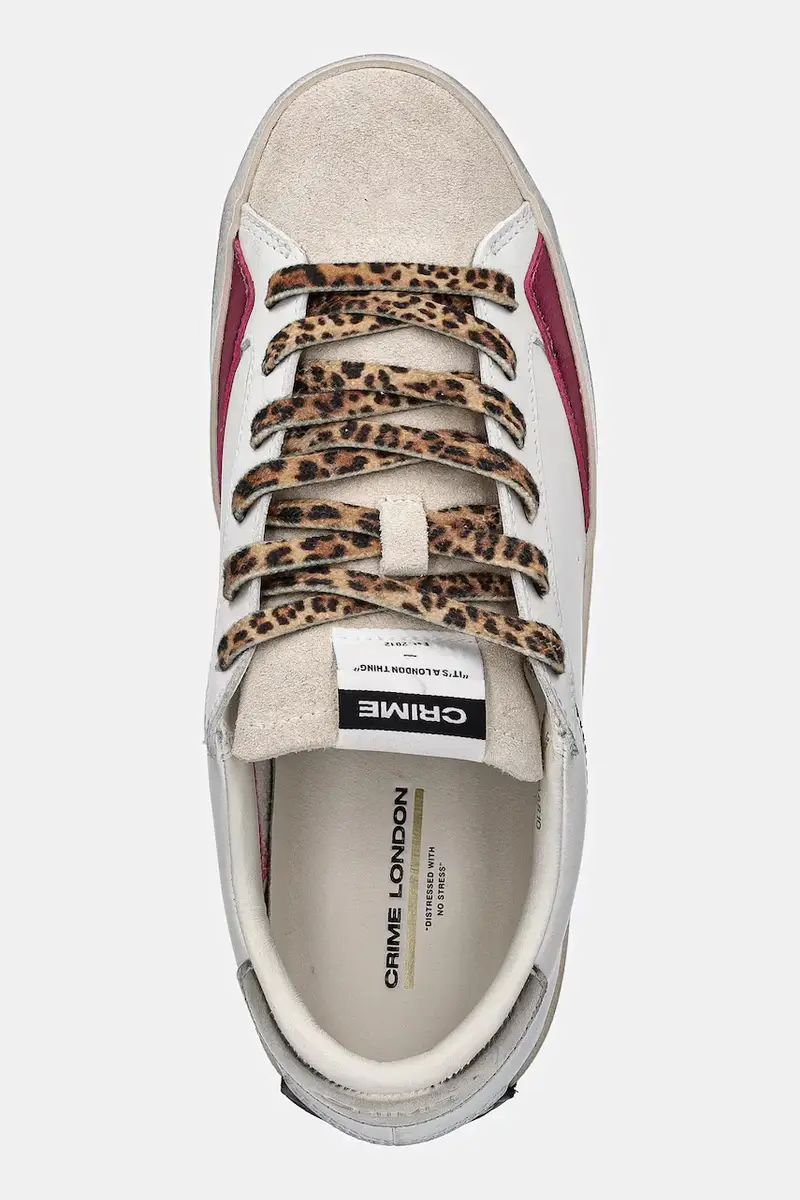 sneakers in pelle DISTRESSED Bianco miniatura 4