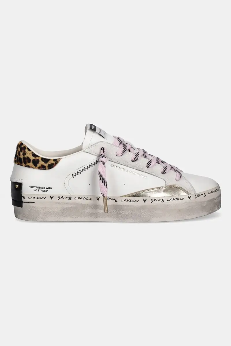 sneakers in pelle DISTRESSED donna colore bianco 25072AA8.10 miniatura 2