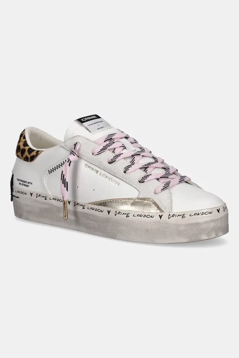 sneakers in pelle DISTRESSED donna colore bianco 25072AA8.10
