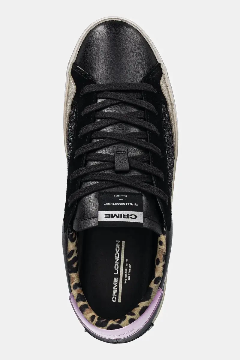 sneakers in pelle DISTRESSED donna colore nero 25008AA8 miniatura 4