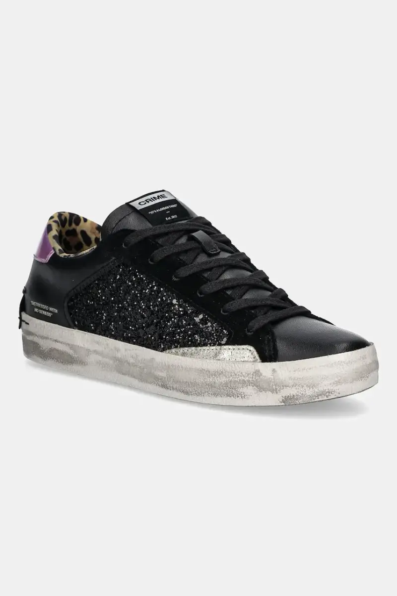 sneakers in pelle DISTRESSED donna colore nero 25008AA8