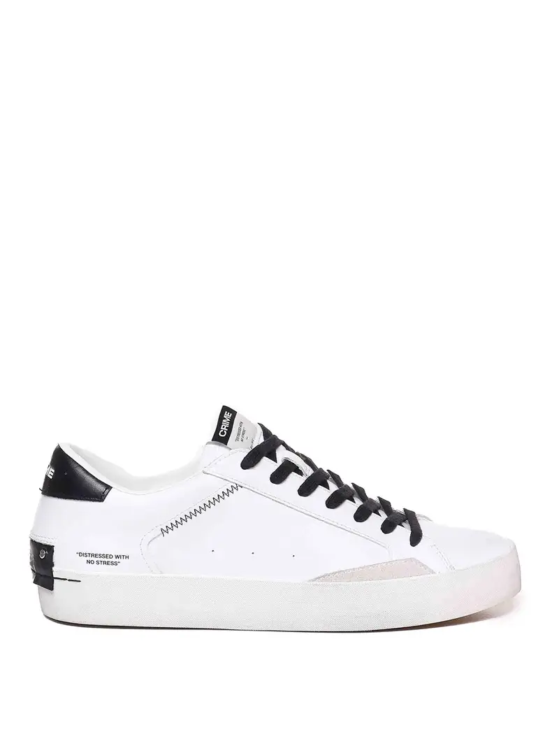 Sneakers In Vitello Bianco