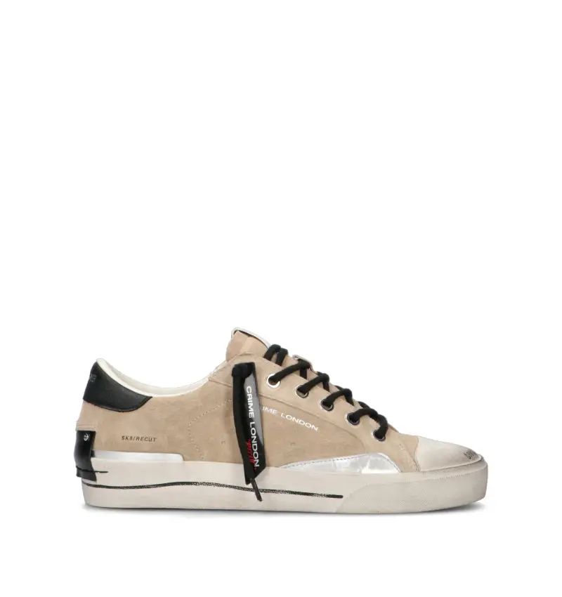 Sneaker uomo beige in suede Vario