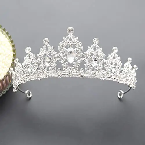 Cristallo Nozze Corona Donna Ragazze Strass Tiara con pettine Fascia Principessa Regina Prom Accessori per capelli da miniatura 2