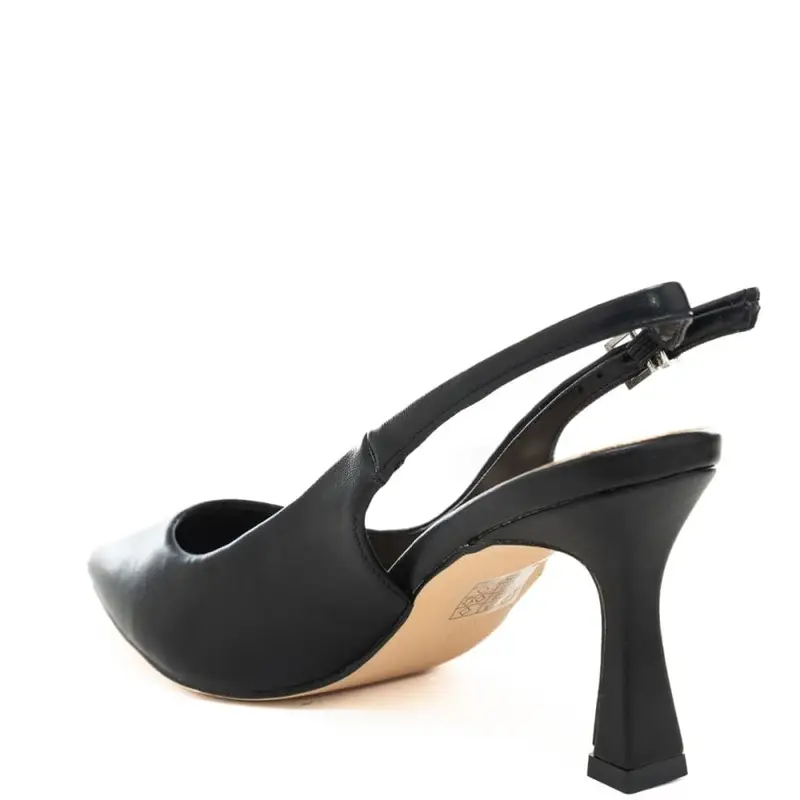 slingback alti da donna con design essenziale e tacco a rocchetto neri miniatura 3