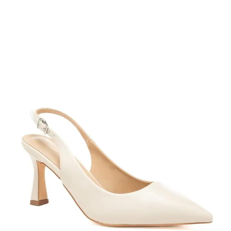 slingback alti da donna con design essenziale e tacco a rocchetto nude miniatura 2