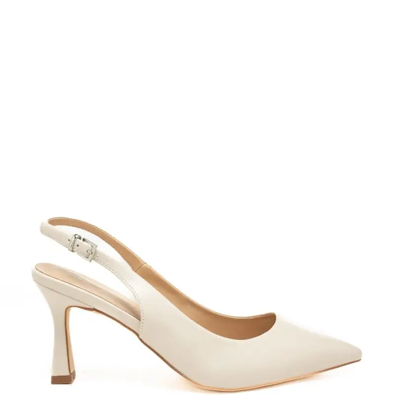 slingback alti da donna con design essenziale e tacco a rocchetto nude