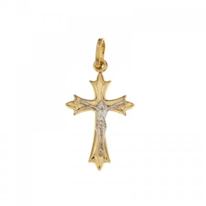 Croce da uomo in Oro Giallo e Bianco 803321731518