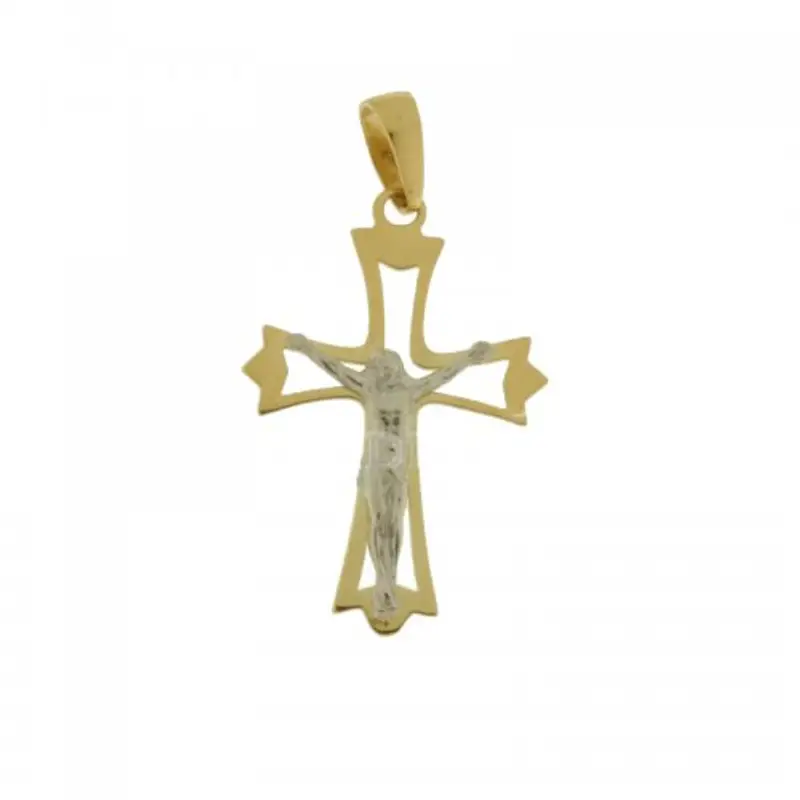 Croce Uomo in Oro Giallo e Bianco 803321714002