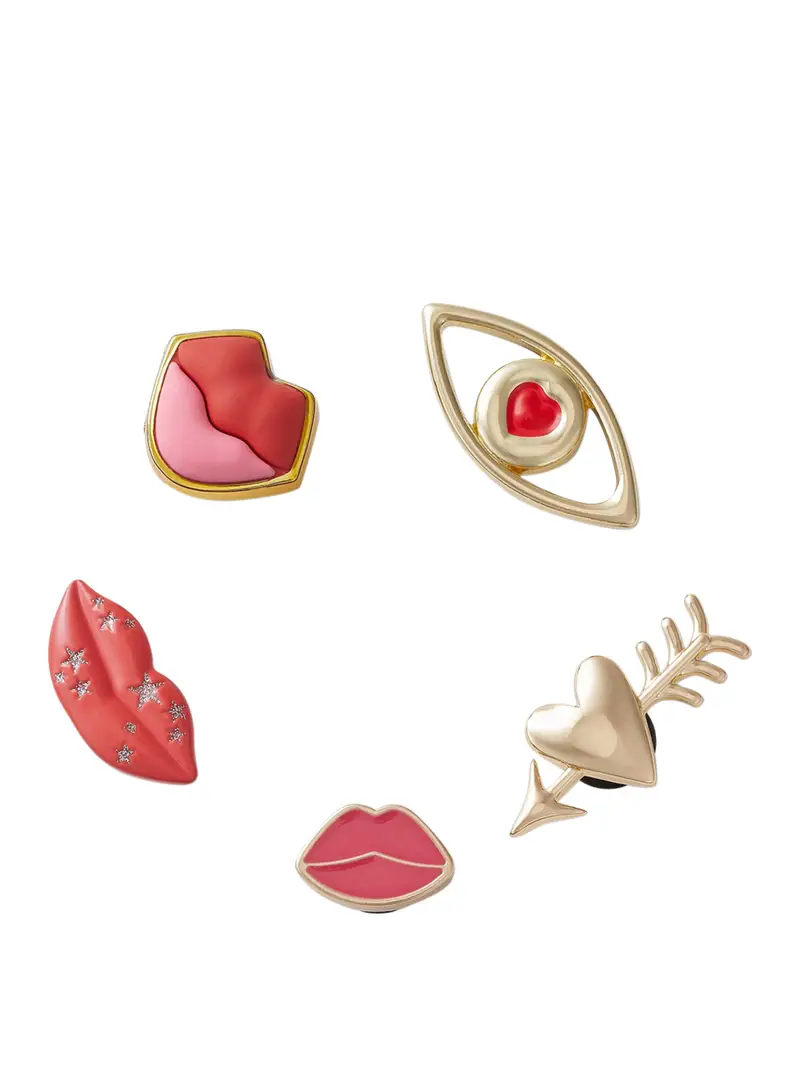 altri accessori crocs valentines lips 5 pack - rosso Multicolore