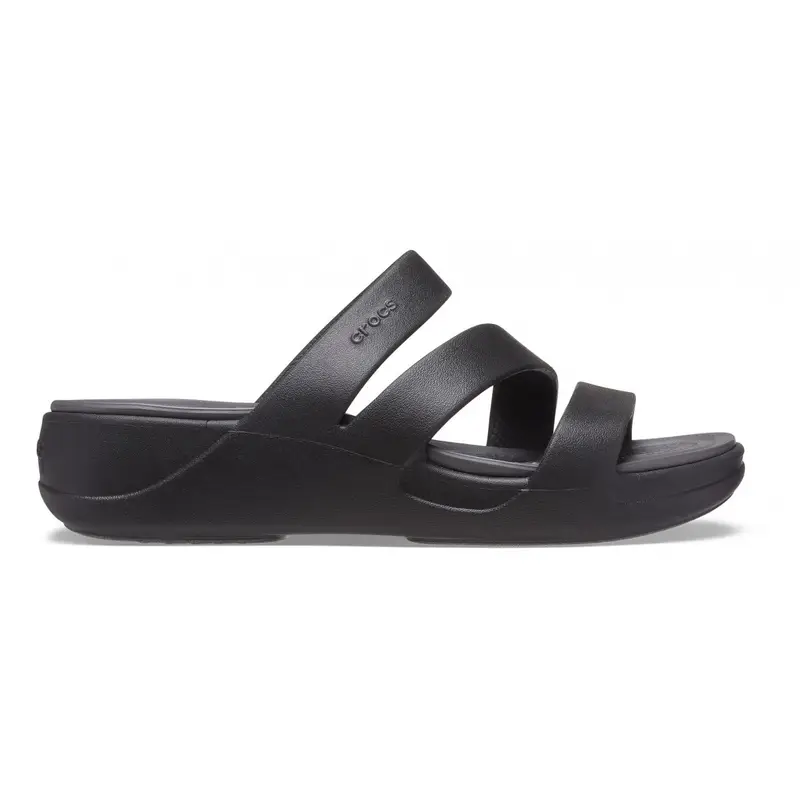 boca strappy wedge w Black