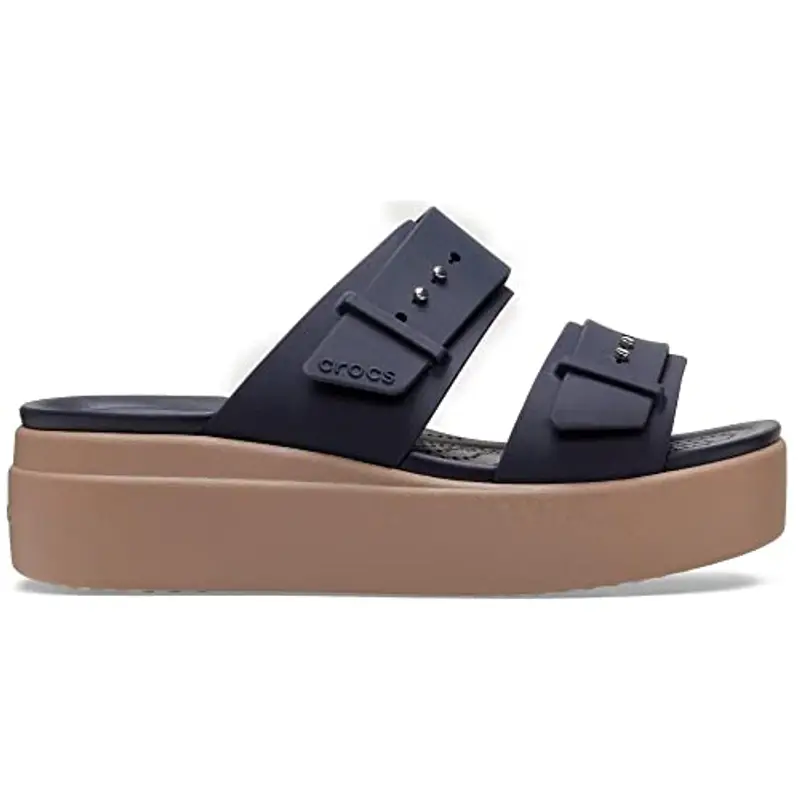 Crocs Brooklyn Buckle Low Wedge, Sandali Donna, Deep Navy, 34/35 EU