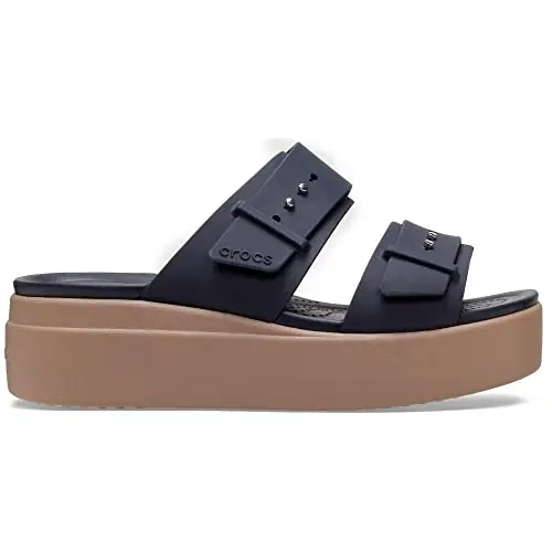Crocs Brooklyn Buckle Low Wedge, Sandali Donna, Deep Navy, 42/43 EU