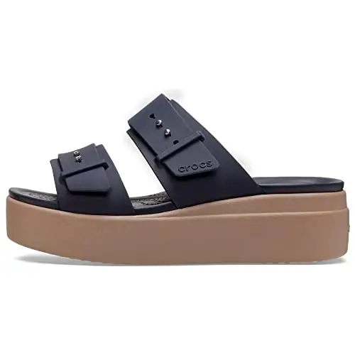 Crocs Brooklyn Buckle Low Wedge, Sandali Donna, Deep Navy, 42/43 EU miniatura 2