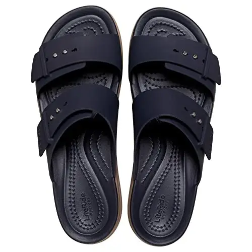 Crocs Brooklyn Buckle Low Wedge, Sandali Donna, Deep Navy, 42/43 EU miniatura 3